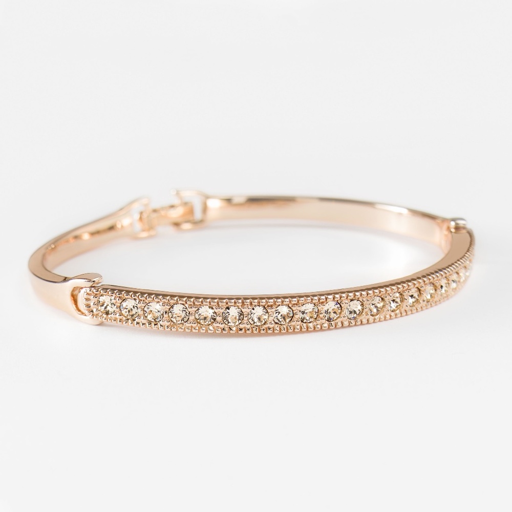 Touchstone Crystal Rose Gold Beautiful U Bracelet